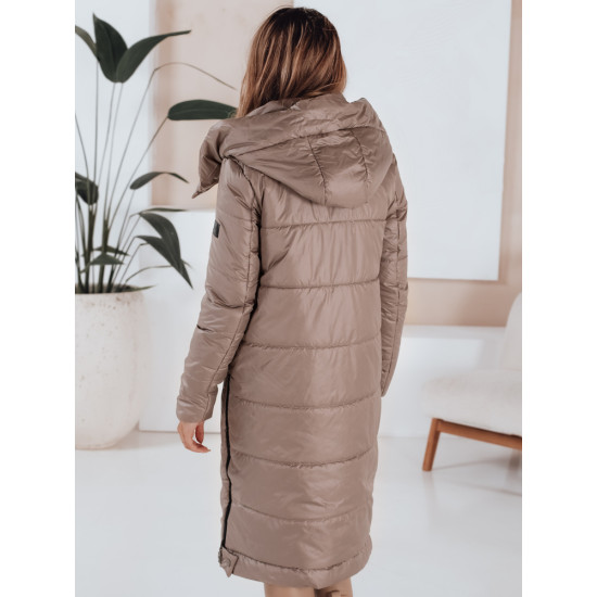 Moteriška ilga tamsiai rusvos spalvos striukė Orvit Moteriškos striukės