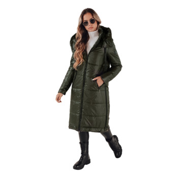 Women's long jacket in green Orvit