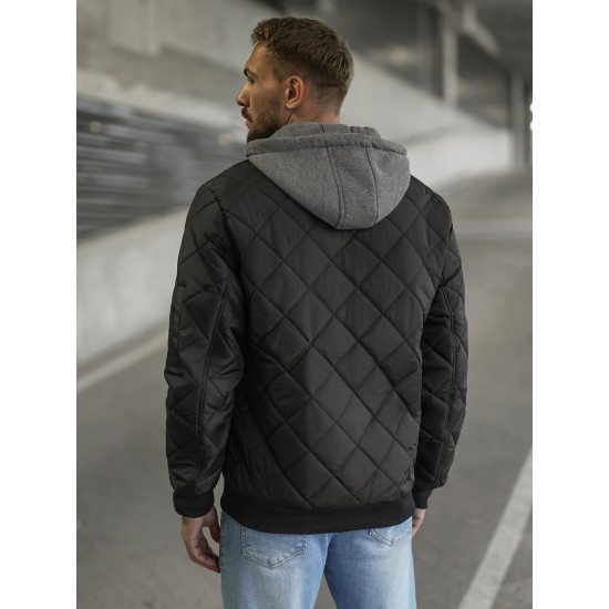 Juoda vyriška striukė su gobtuvu Lator JS/8M986/392