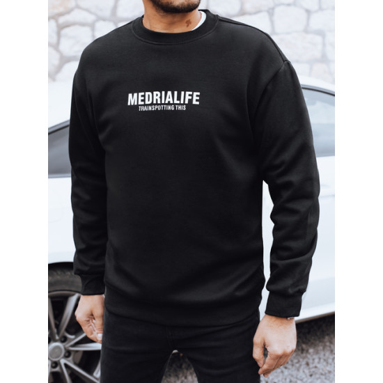 Vyriškas juodas džemperis Medrialife Džemperiai be gobtuvo