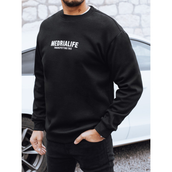 Vyriškas juodas džemperis Medrialife Džemperiai be gobtuvo