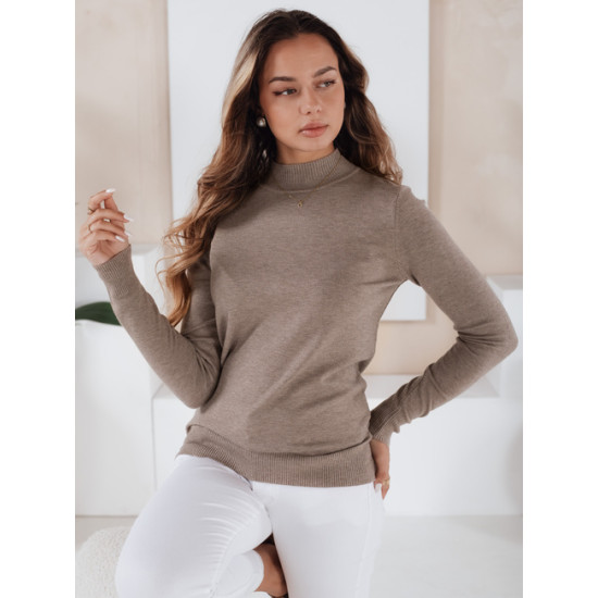 Moteriškas tamsiai rusvas megztinis Lena Moteriški megztiniai