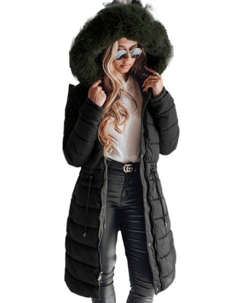 Moteriška juoda žieminė striukė Trend