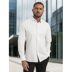 Men's white polka dot shirt Royal