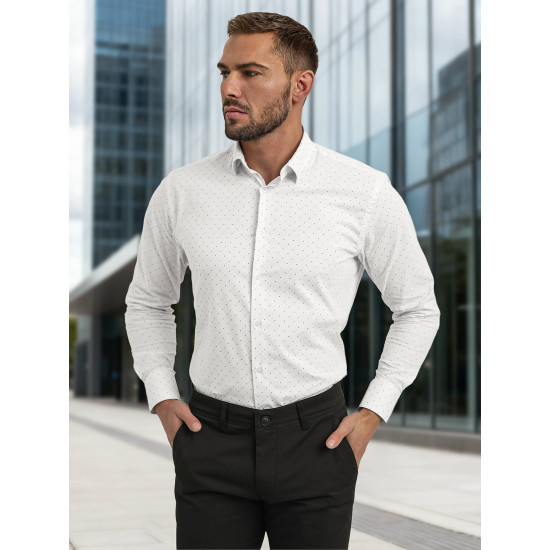 Vyriški balti taškuoti marškiniai Royal Marškiniai
