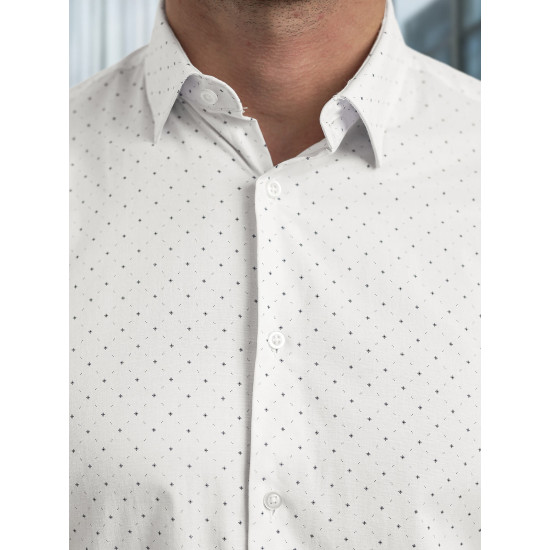 Vyriški balti taškuoti marškiniai Royal Marškiniai