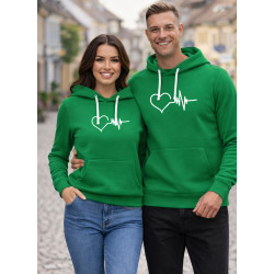 Vihreä huppari Heart (valkoinen)