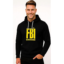 Męski czarny sweter z kapturem FBI