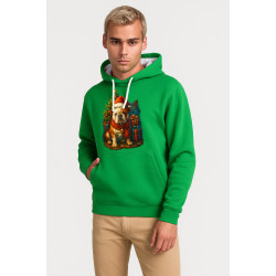 Vihreä huppari joulu koira