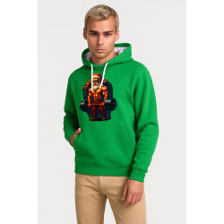 Vihreä huppari urheilullinen joulupukki joulupukki