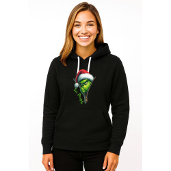 Czarny sweter z kapturem Poważny Grinch