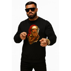 Musta pusero joulupukki sikarin kanssa