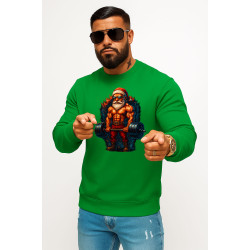 Green hooded jumper sporty Santa Claus