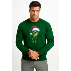 Tummanvihreä hupparihuppari Vakava grinch