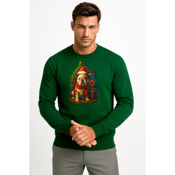 Tummanvihreä huppari joulu koira