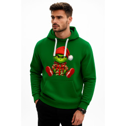 Tummanvihreä hupparihuppari Grinch