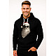 Juodas džemperis su gobtuvu Santa