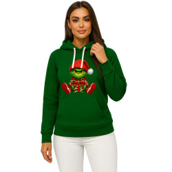 Tummanvihreä hupullinen pusero Girnchas