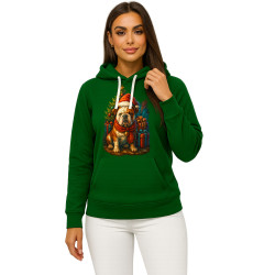 Tummanvihreä huppari joulu koira