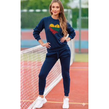Moteriškas tamsiai mėlynas sportinis komplektas Lietuva