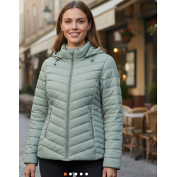 Sieviešu zaļa jaka ar kapuci Enit