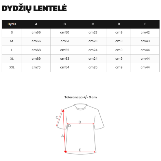 Vyriški juodi marškinėliai Comfort Vienspalviai marškinėliai