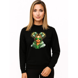 Moteriškas juodas džemperis Lietuvaitė su džemperiu