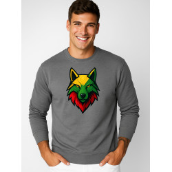 Vyriškas pilkas džemperis be gobtuvo Vilkas