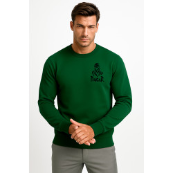 Vyriškas tamsiai žalias džemperis be gobtuvo Dakar (baltas)