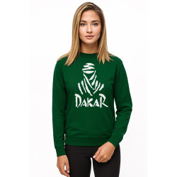 Moteriškas tamsiai žalias džemperis be gobtuvo Dakar (baltas)