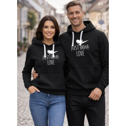 Juodi džemperiai su gobtuvu Just do it (baltas)