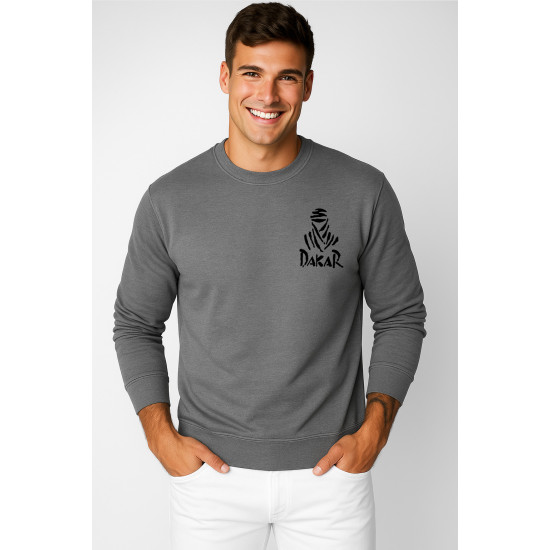 Vyriškas tamsisi pilkas džemperis be gobtuvo Dakar (juodas)