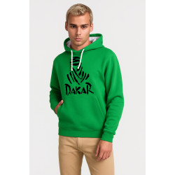 Meeste roheline kapuutsiga džemper Dakar (must)