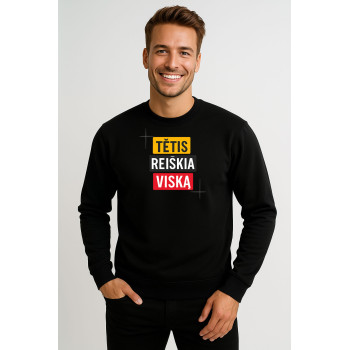 Vyriškas juodas džemperis Tėtis reiškai viską