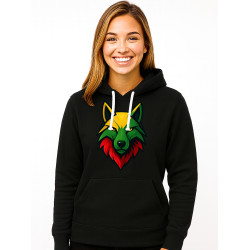 Moteriškas juodas džemperis Vilkas