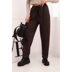 Moteriškos rudos spalvos kelnės Ador