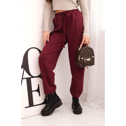 Moteriškos bordo spalvos kelnės Ador