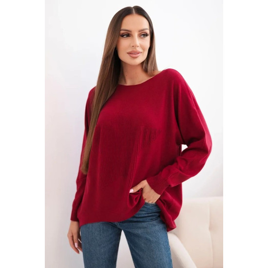 Moteriškas bordo megztinis Star