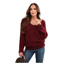Moteriškas bordo spalvos megztinis Elin