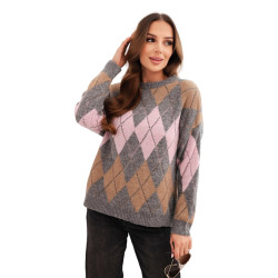 Sieviešu pelēks džemperis Romb