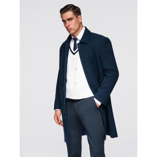 Vyriškas tamsiai mėlynas paltas Corpo