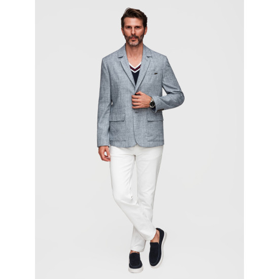 Men's Light Blue Regular-Fit Blazer