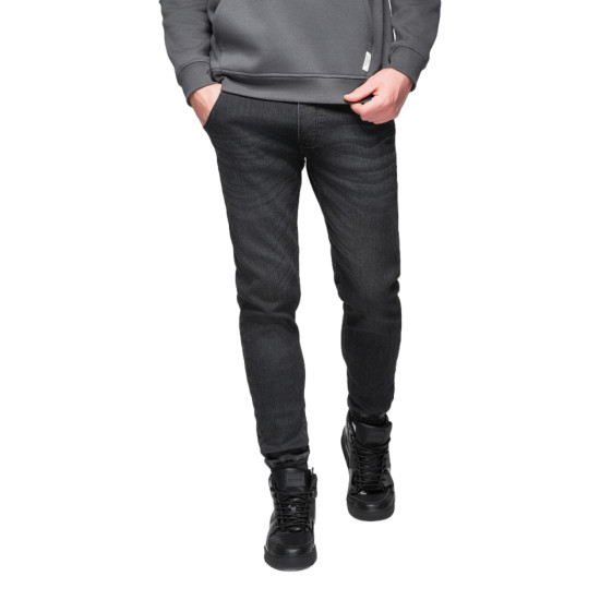 Vyriški juodi džinsai  su raišteliu juosmenyje Patrick