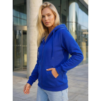 Женский свитшот с капюшоном синего цвета Look