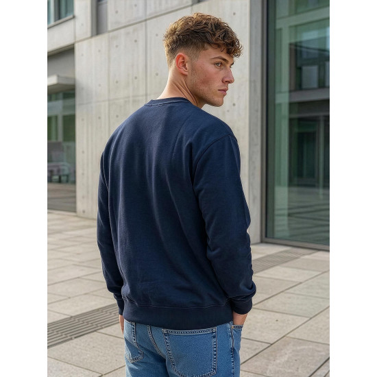 Vyriškas tamsiai mėlynas džemperis be gobtuvo Steel Džemperiai be gobtuvo