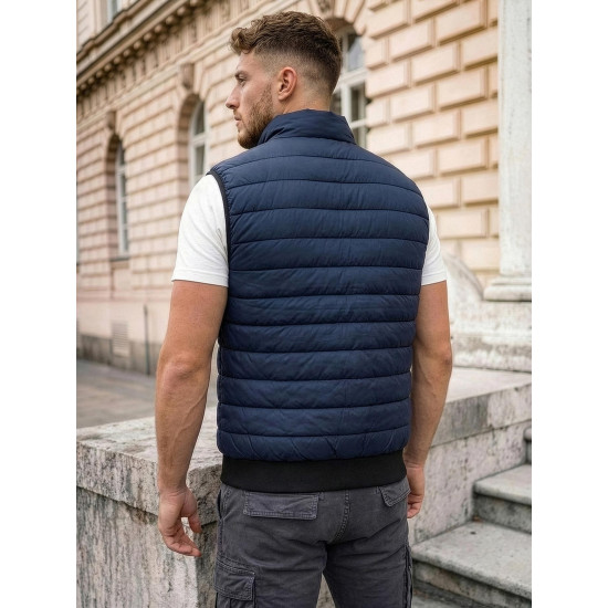 Dygsniuota vyriška tamsiai mėlyna liemenė Lider JS/MY77