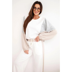 Moteriškas dviejų spalvų laisvalaikio komplektas su šviesiai rusvu intarpu Gabi