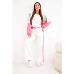 Moteriškas dviejų spalvų laisvalaikio komplektas su rožiniu intarpu Gabi