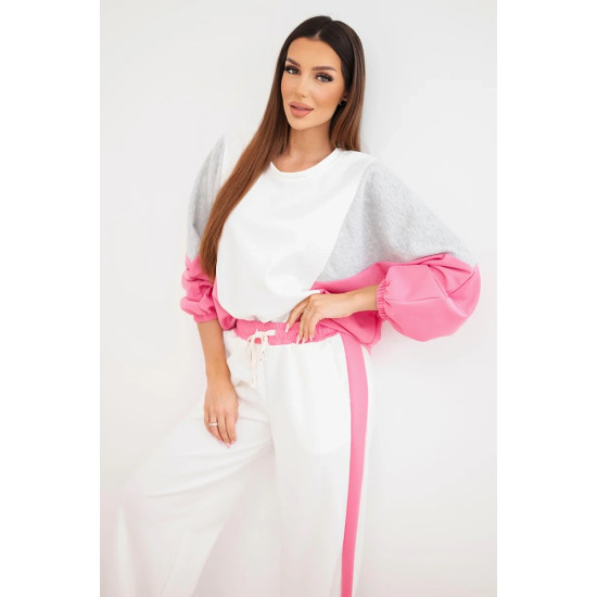 Moteriškas dviejų spalvų laisvalaikio komplektas su rožiniu intarpu Gabi Moteriški komplektai