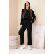 Moteriškas juodas komplektas su juostelėmis „Ambi“